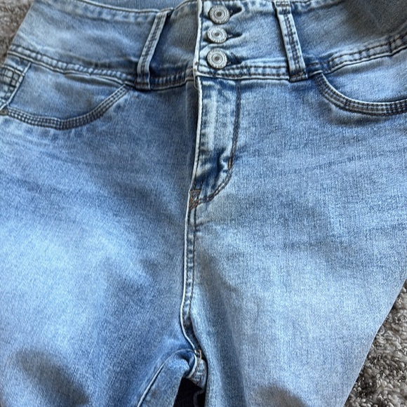 Light Blue Distressed Women's Jeans - Picture 8 of 8